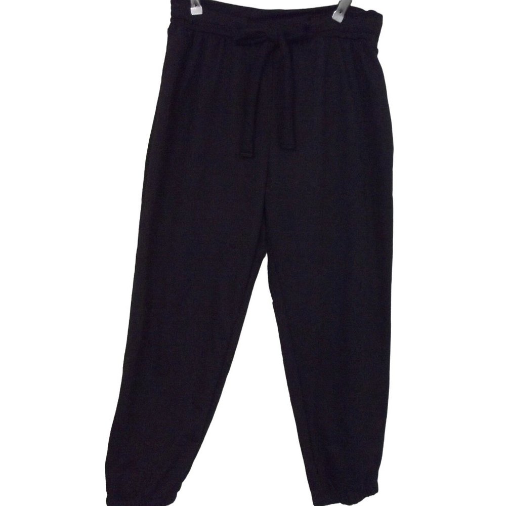 Heart & Hips Size Medium Black Cropped Jogger Pants m crop tie front